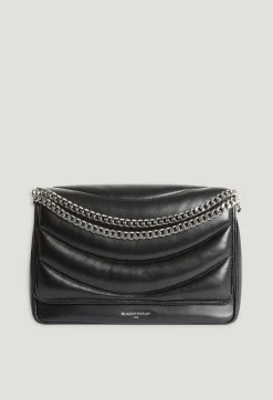 Shop Angeli Black Quilted Leather Bag Women Crossbody Bags