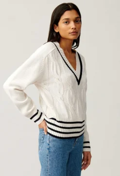 Outlet Beige Cable Knit Jumper Women Sweaters And Cardigans