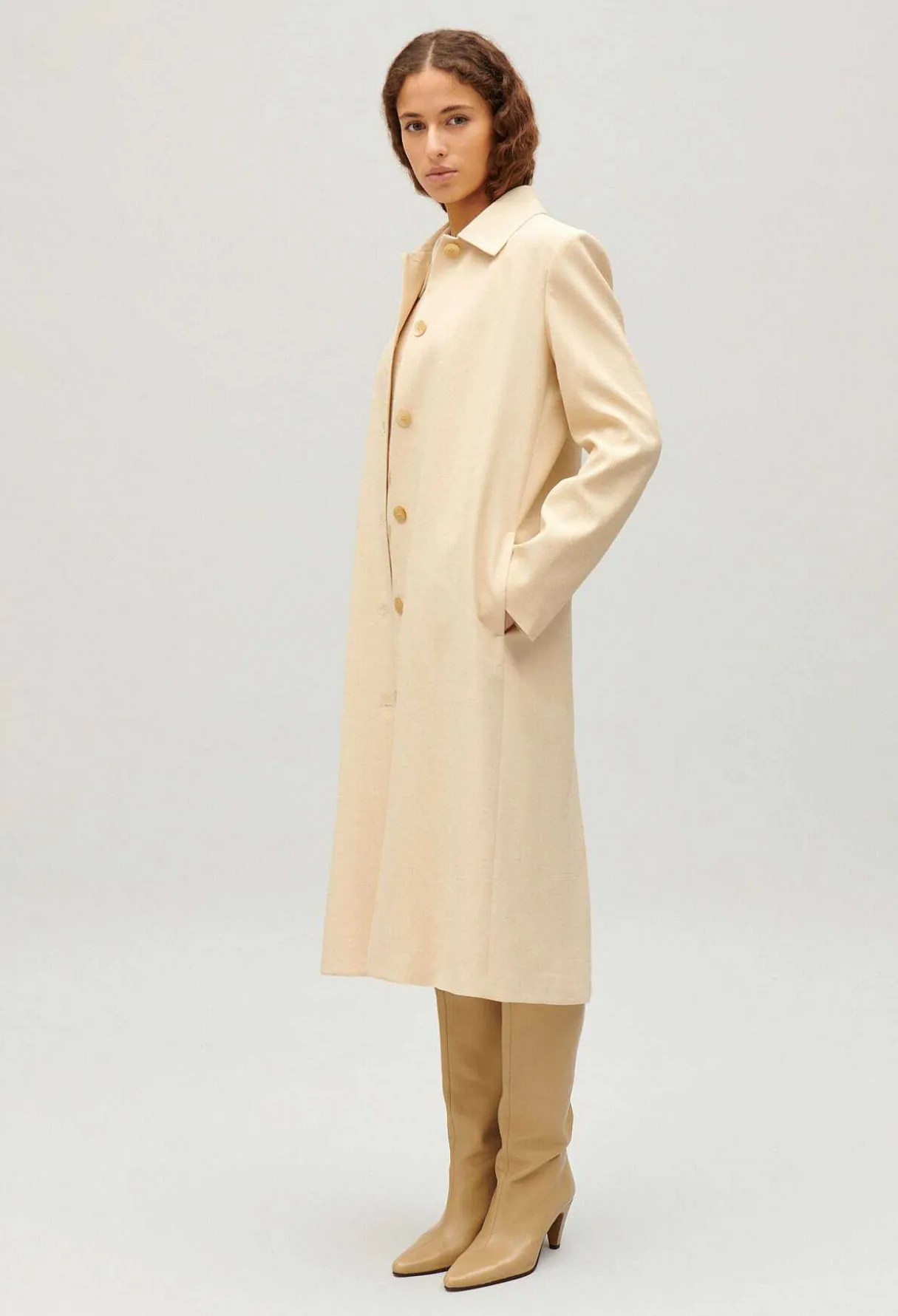 Store Beige Coat Women Jackets And Coats