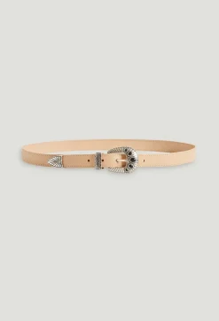 Hot Beige Leather Belt Women Belts