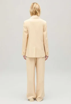 Online Beige Textured Suit Jacket Women Blazers