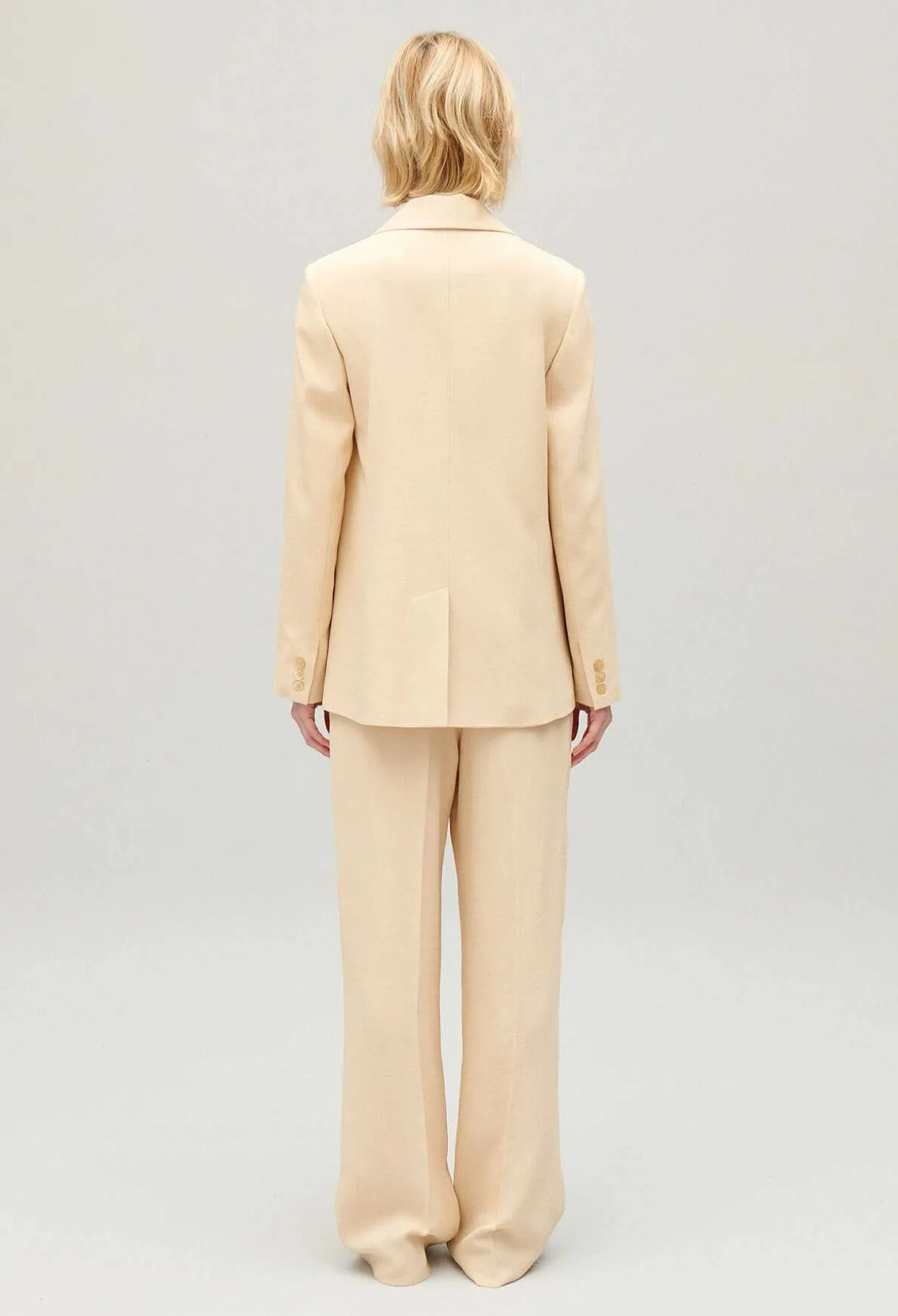 Online Beige Textured Suit Jacket Women Blazers
