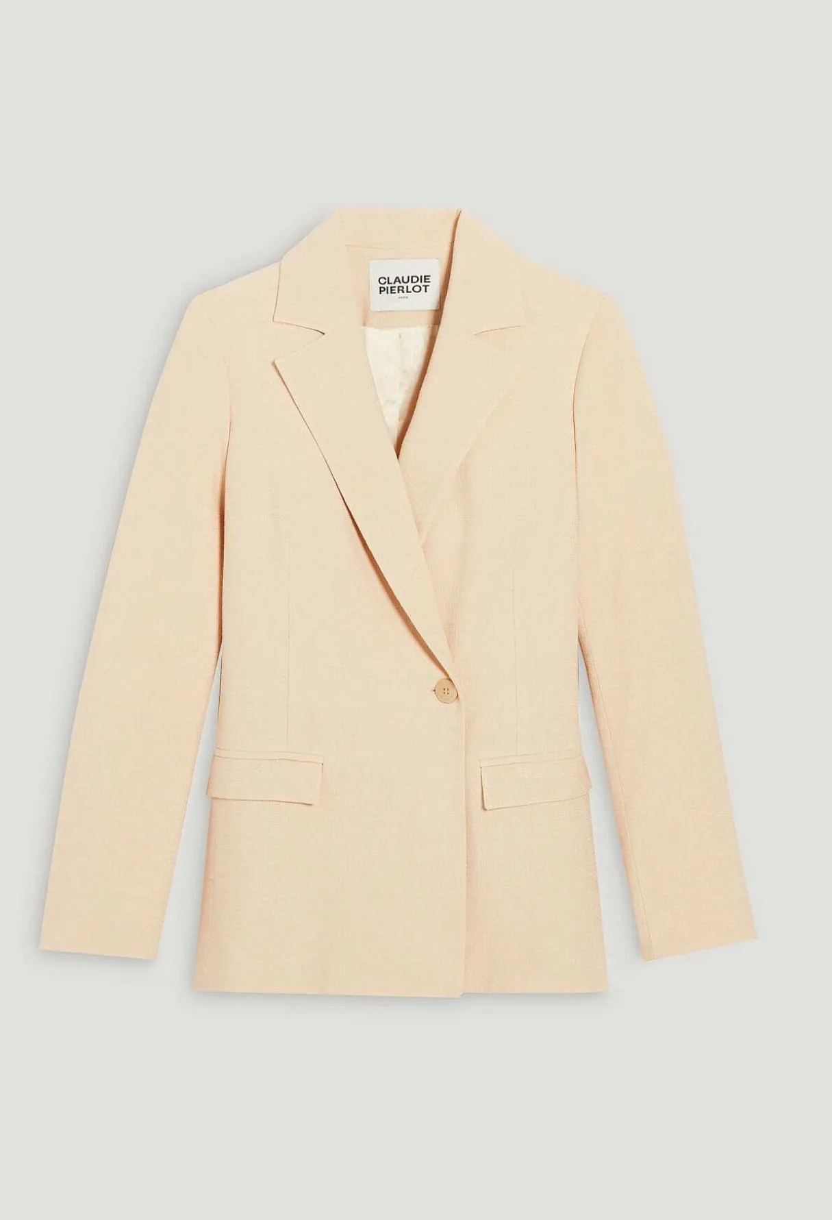 Online Beige Textured Suit Jacket Women Blazers