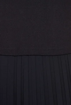 Best Black And Navy Bi-Material Dress Women Dresses