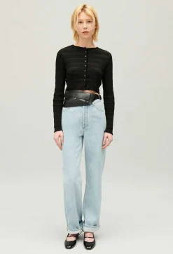 Cheap Black Cropped Cardigan Women Tops And Shirts