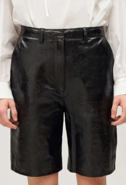 Best Sale Black Leather Bermuda Shorts Women Skirts And Shorts
