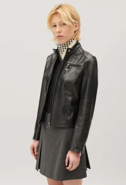 Cheap Black Leather Biker Jacket Women Jackets And Coats