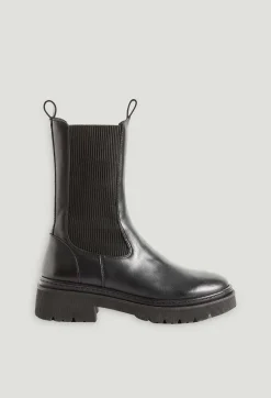 Clearance Black Leather Chelsea Boots Women Booties And Boots