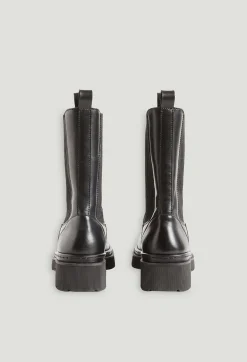 Clearance Black Leather Chelsea Boots Women Booties And Boots