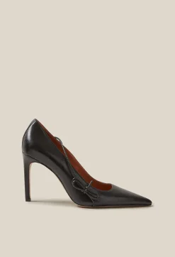 Cheap Black Leather Heels Women Sandals, Pumps And Mules