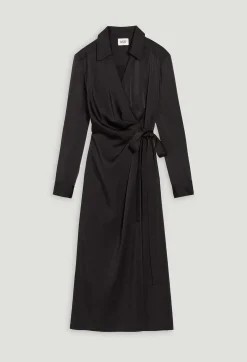 Shop Black Midi Wrap Dress Women Dresses