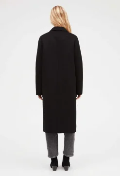 Cheap Black Straight Mid-Length Coat Women Jackets And Coats