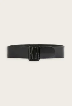 Store Black Wide Patent Belt Women Belts