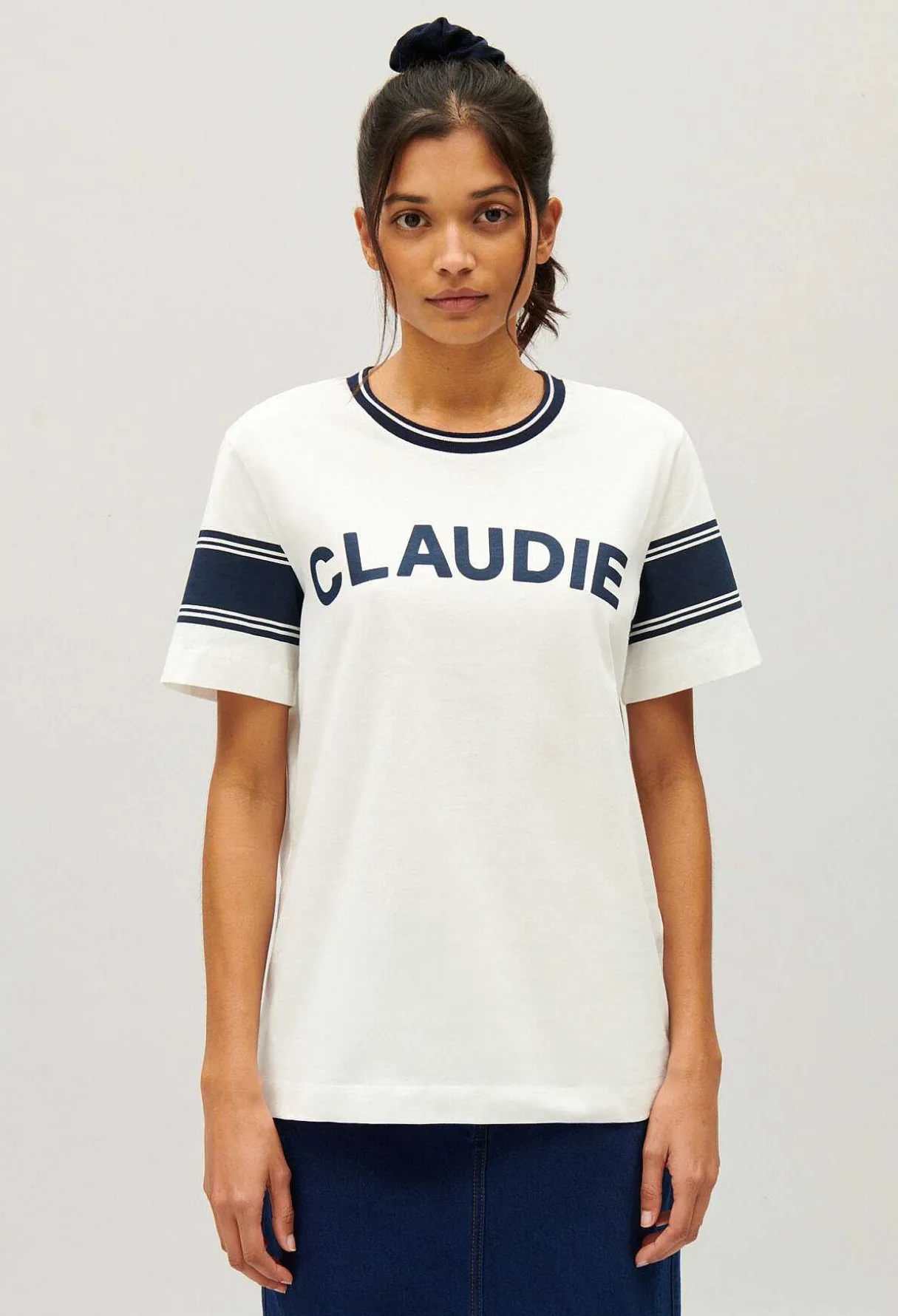 New Blue And White Claudie T-Shirt Women T-Shirts