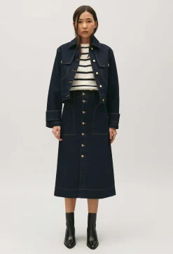 Store Blue Denim Midi Skirt Women Skirts And Shorts