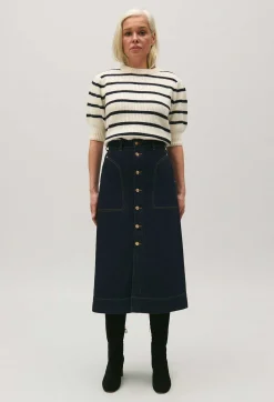 Store Blue Denim Midi Skirt Women Skirts And Shorts