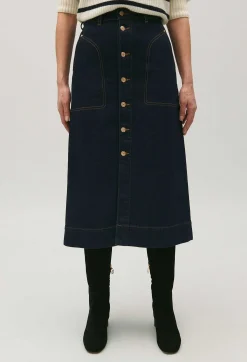 Store Blue Denim Midi Skirt Women Skirts And Shorts