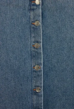 Hot Blue Denim Midi Skirt Women Skirts And Shorts