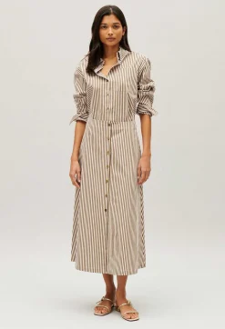 Cheap Bronze Striped Midi Skirt Women Skirts And Shorts