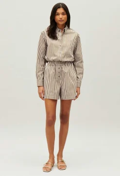 Fashion Bronze Striped Shorts Women Skirts And Shorts