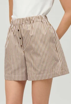 Fashion Bronze Striped Shorts Women Skirts And Shorts