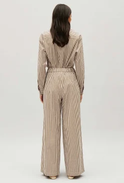 Discount Bronze Striped Trousers Women Jeans And Trousers