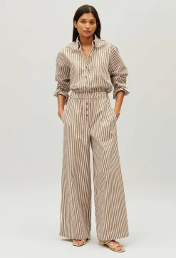 Discount Bronze Striped Trousers Women Jeans And Trousers