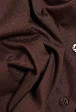 Best Sale Brown Asymmetric Button-Up Top Women T-Shirts