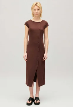 Best Brown Button-Up Maxi Dress Women Dresses