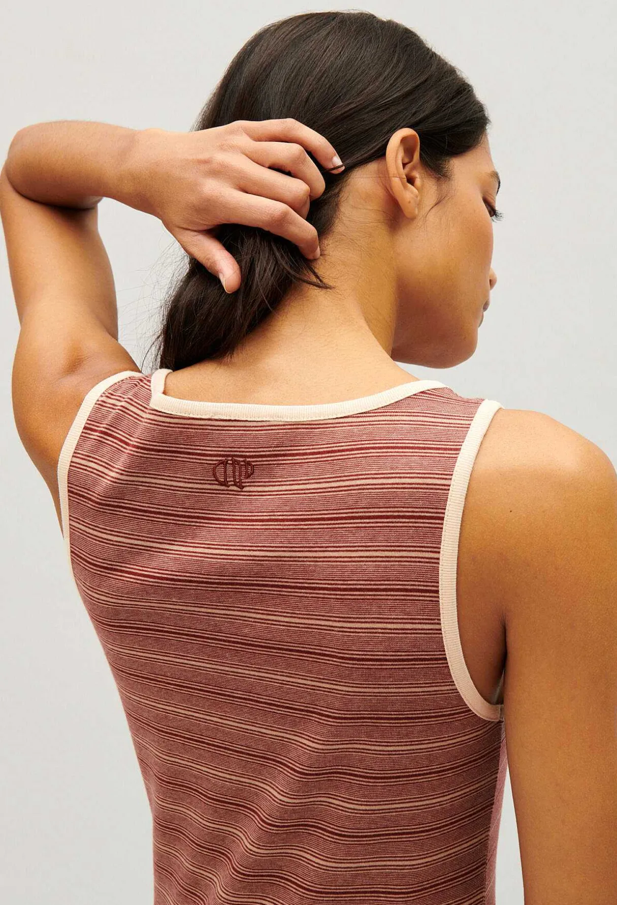 Sale Brown Stripy Knit Maxi Dress Women Dresses
