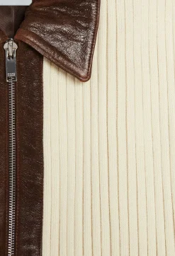 Outlet Brown Two-Tone Bomber Jacket Women Jackets And Coats