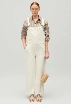 Best Cream Denim Dungarees Women Jumpsuits
