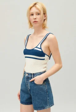 Online Cream Knitted Vest Top Women Tops And Shirts