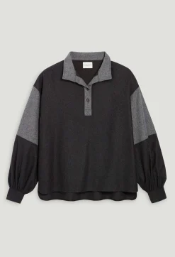 Shop Dark Grey Loose-Fit Blouse Women Tops And Shirts