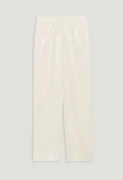 Sale Ecru Sequinned Trousers Women Jeans And Trousers