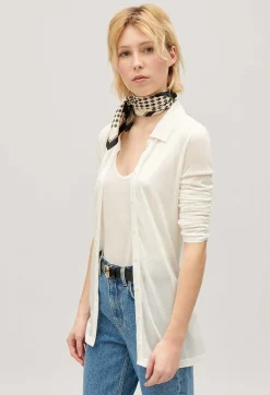 Cheap Ecru Shirt Women Sweaters And Cardigans