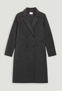 Online Flecked Grey Double-Sided Wool Coat Women Jackets And Coats