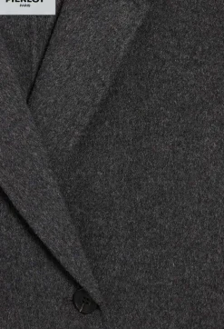 Online Flecked Grey Double-Sided Wool Coat Women Jackets And Coats