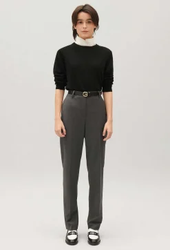 Shop Flecked Grey Suit Trousers Women Jeans And Trousers