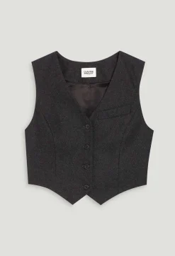Cheap Flecked Grey Suit Waistcoat Women Blazers