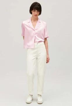Clearance Floaty Short-Sleeved Shirt Women Tops And Shirts