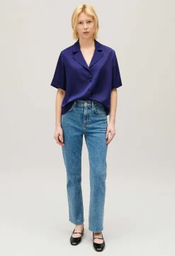 Online Floaty Short-Sleeved Shirt Women Tops And Shirts