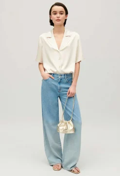 Shop Floaty Short-Sleeved Shirt Women Tops And Shirts