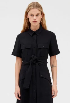 Best Sale Flowing Short-Sleeved Midi Dress Women Dresses