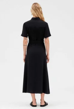 Best Sale Flowing Short-Sleeved Midi Dress Women Dresses
