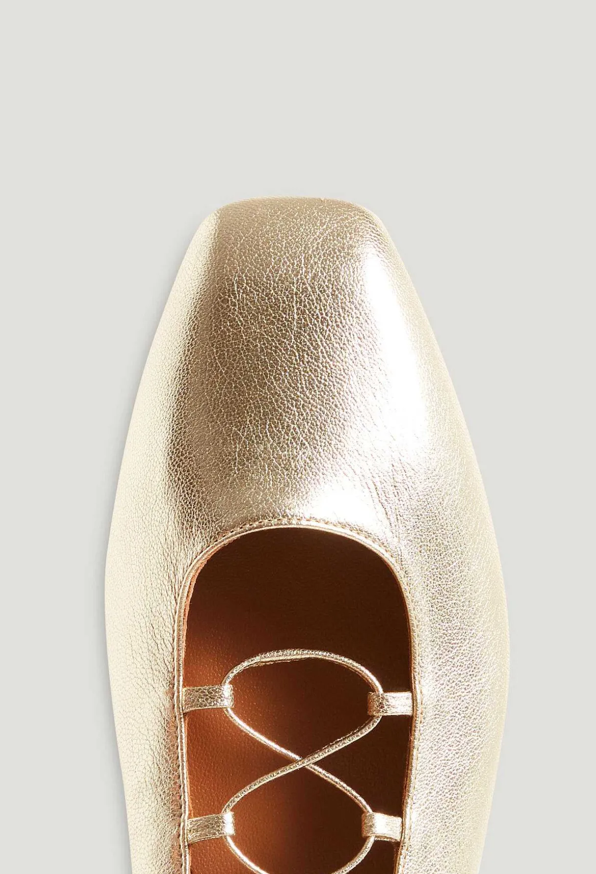 Fashion Gold Leather Ballet Pumps Women Sandals, Pumps And Mules