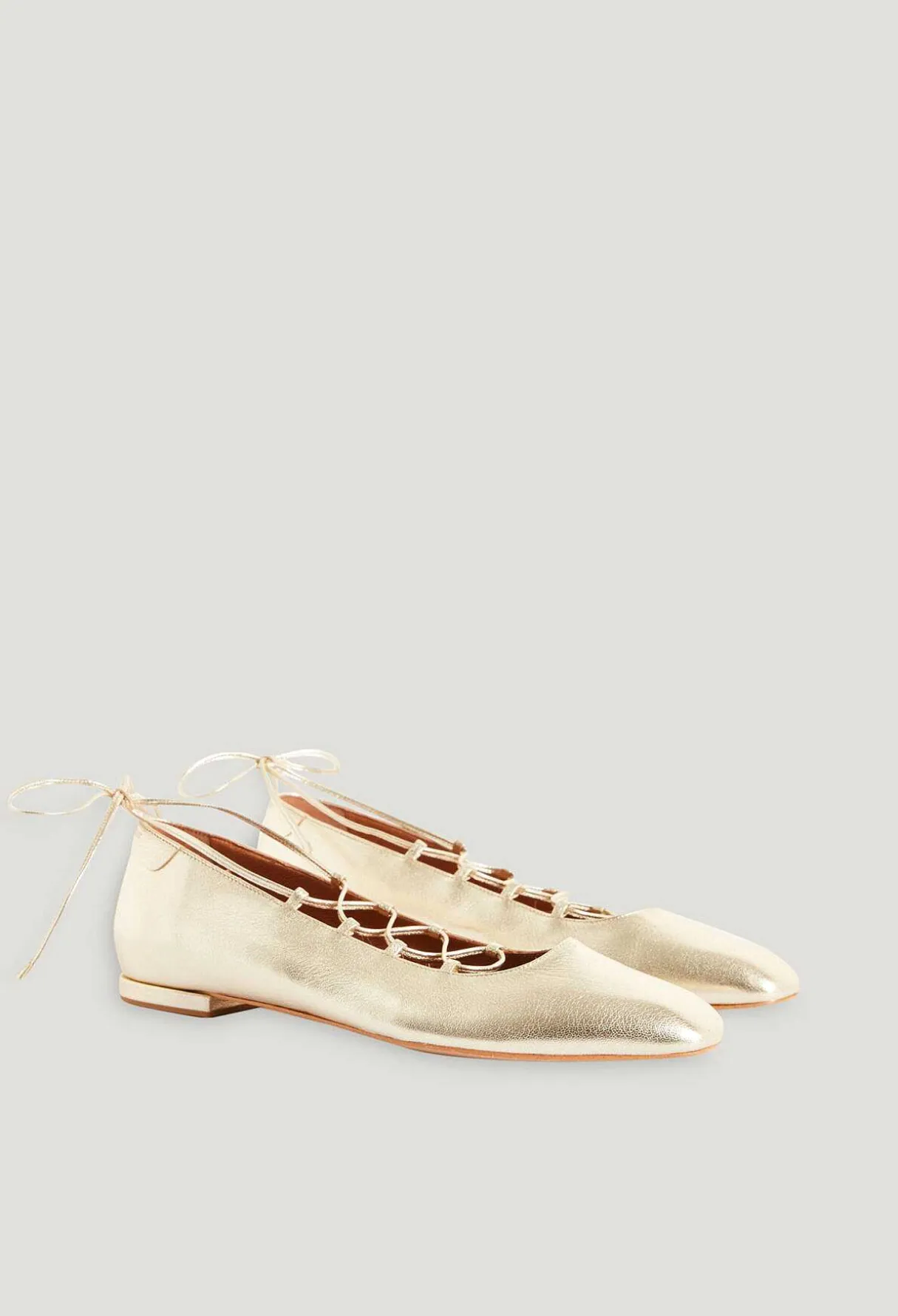 Fashion Gold Leather Ballet Pumps Women Sandals, Pumps And Mules