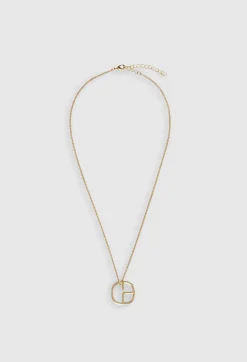 Best Gold Monogram Pendant Necklace Women Jewellery And Scrunchies