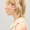 New Golden Brass Cp Heart Hoop Earrings Women Jewellery And Scrunchies