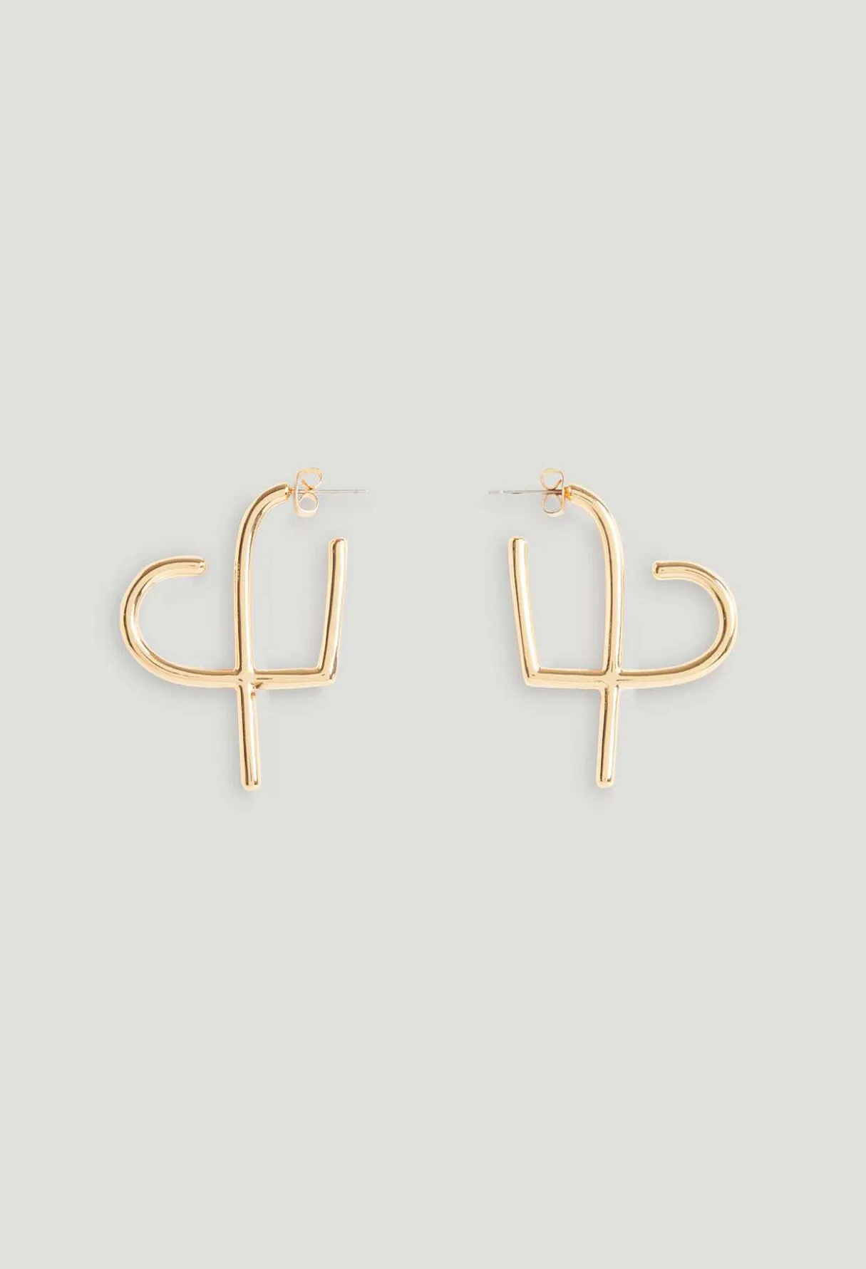 New Golden Brass Cp Heart Hoop Earrings Women Jewellery And Scrunchies